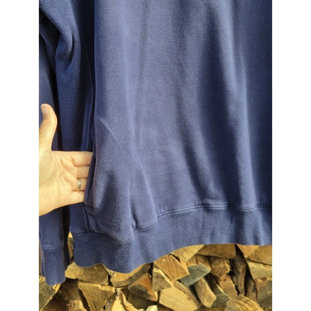 Vintage Polo Ralph Lauren Stripe Collar Quarter Zip Blue Jumper Sweater Men's XL